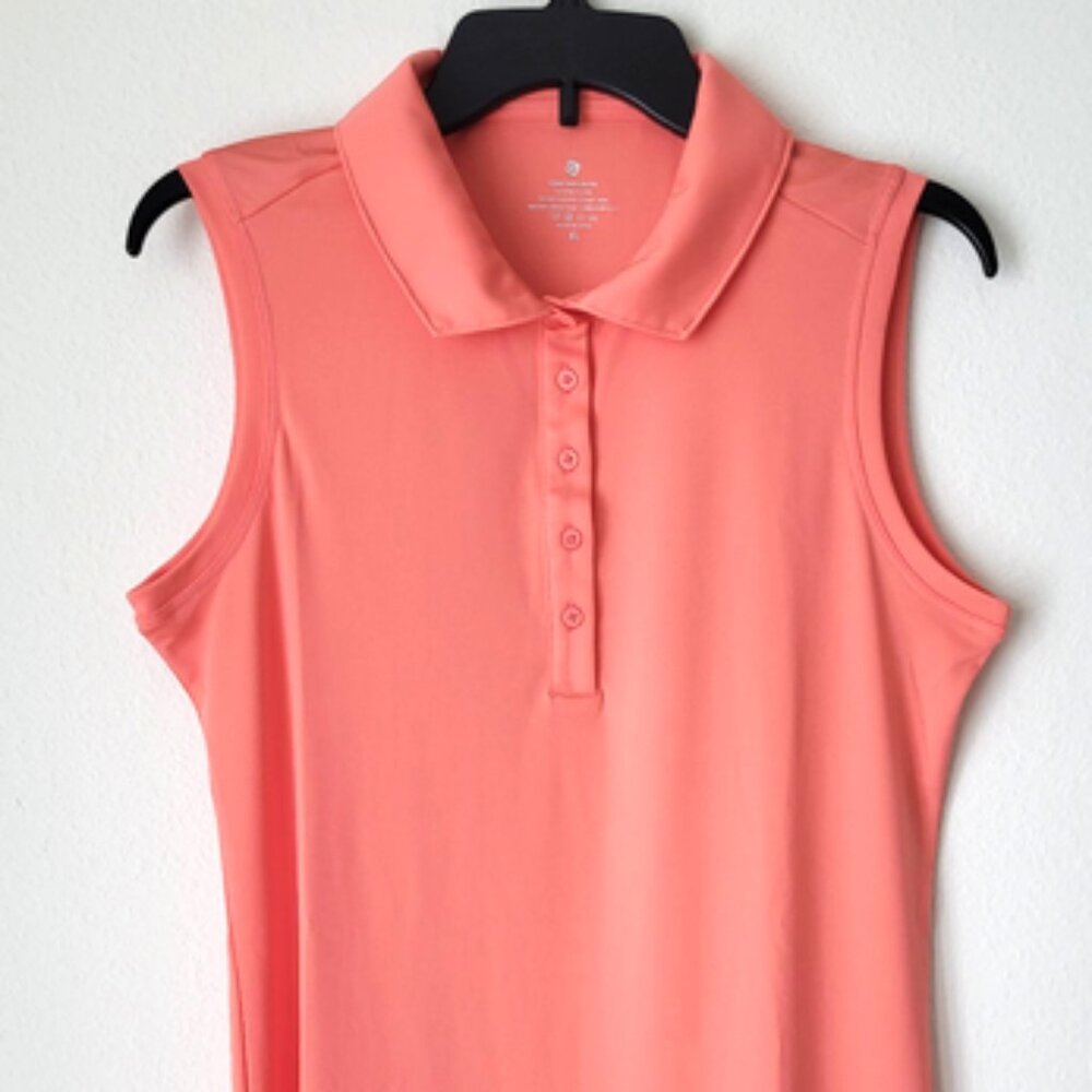Coral Sleeveless Golf Collar Top Size XL